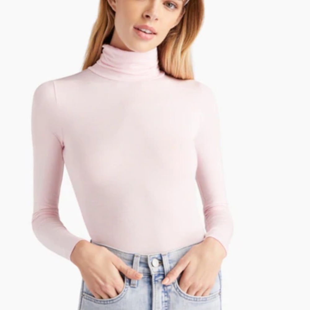 Hill House Pink Turtleneck Bodysuit